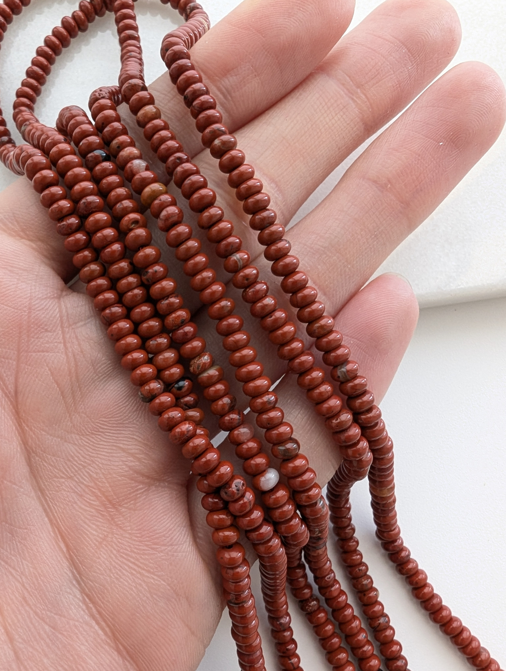 Красная яшма, рондель 2*4мм