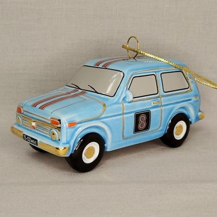 Фарфоровая ёлочная игрушка Внедорожник 2121 Спорт