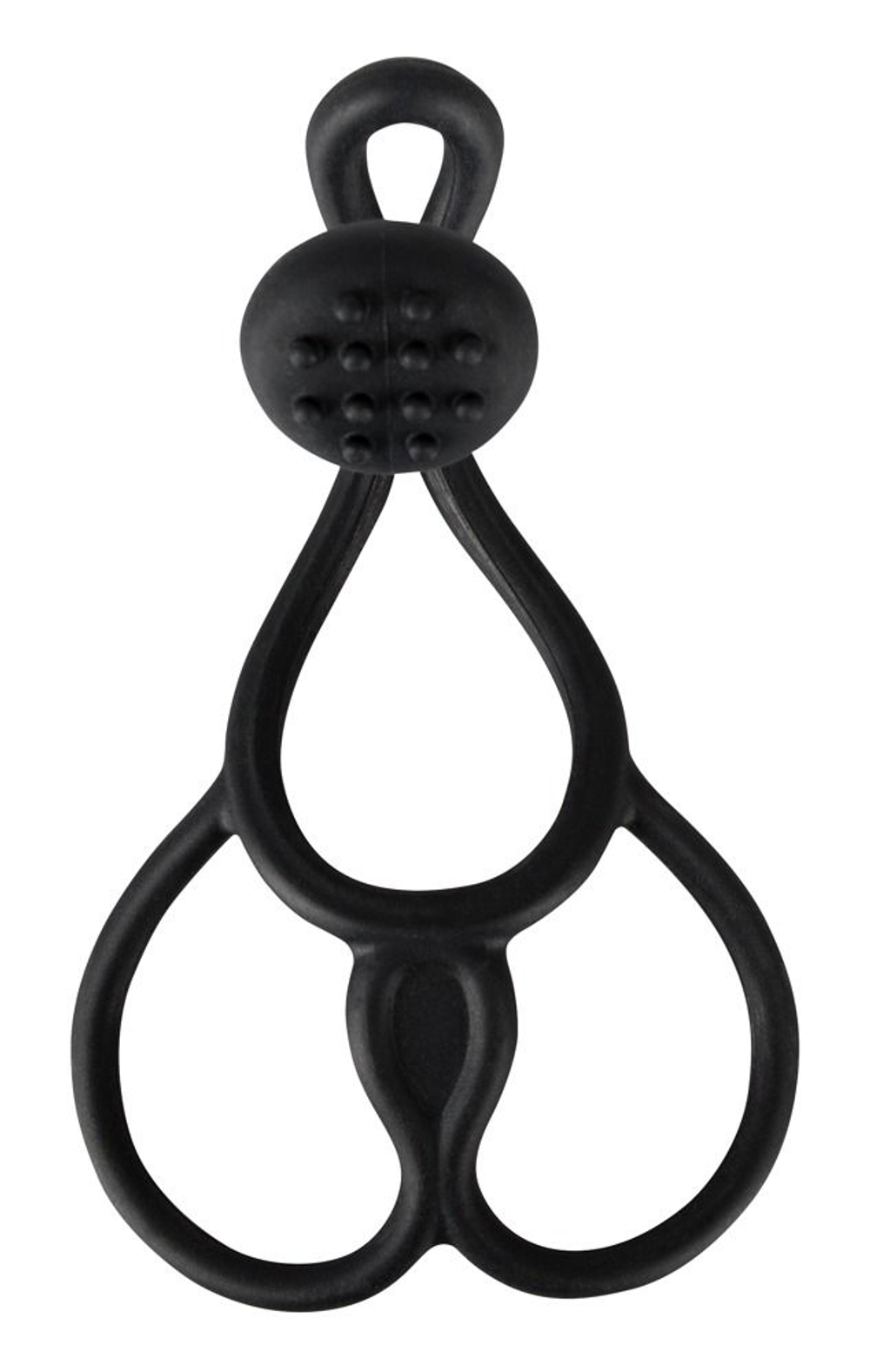 Кoльцо для пениса и мошонки Triple с клиторальным стимулятором (Цвет: черный)