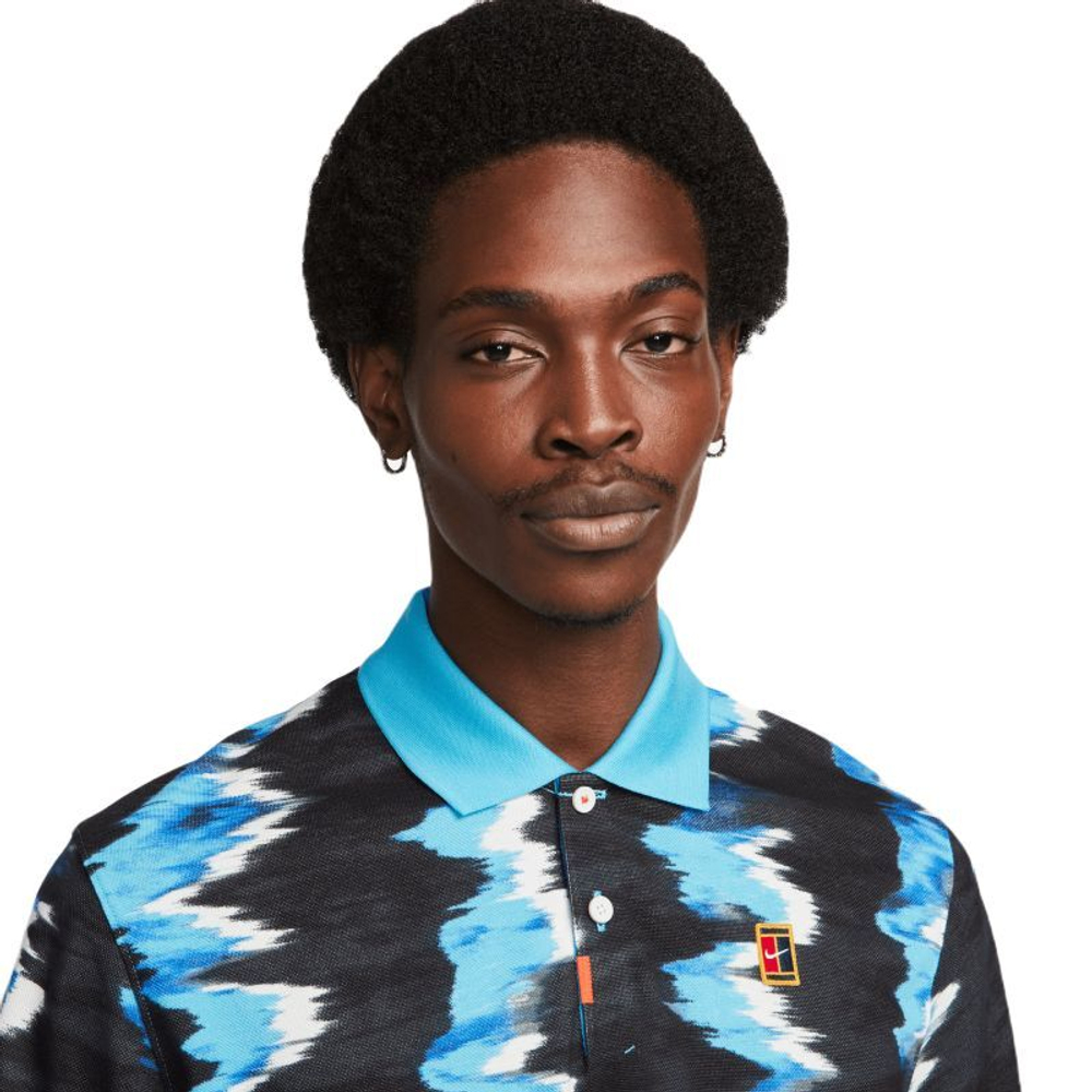 Мужское теннисное поло Nike Print Slim-Fit Polo - baltic blue