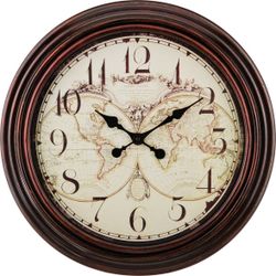 ЧАСЫ НАСТЕННЫЕ КВАРЦЕВЫЕ "WORLD MAP" 50*50*5 СМ.ДИАМЕТР ЦИФЕРБЛАТА=39 СМ.(КОР=4ШТ.)
