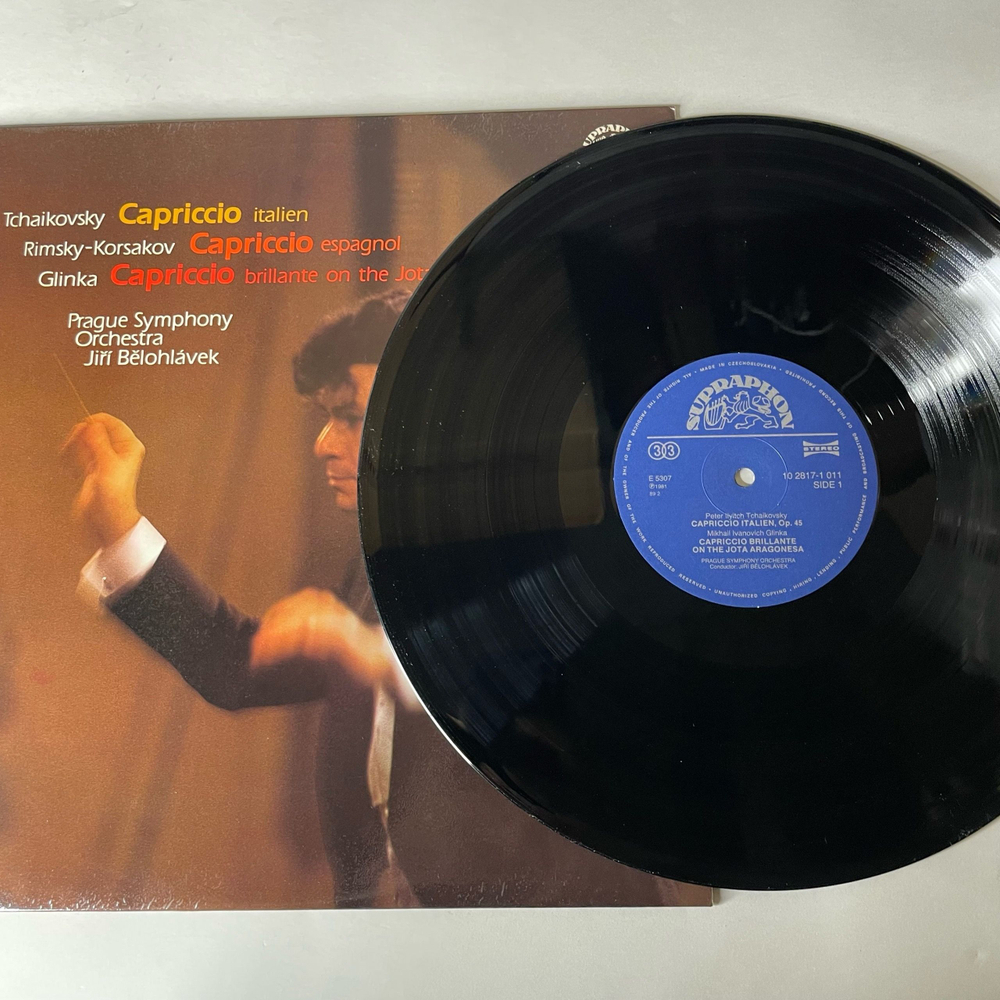 Винтажная виниловая пластинка LP Чайковский, Римский Корсаков, Глинка, Prague Symphony Orchestra, Jir Belohlavek, Capriccio (Italien) (Чехословакия 1981)