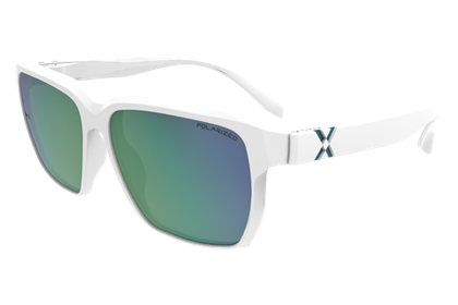 Спортивные очки HILX Rebel Shiny Solid White / Green Mirror Polarized Lens