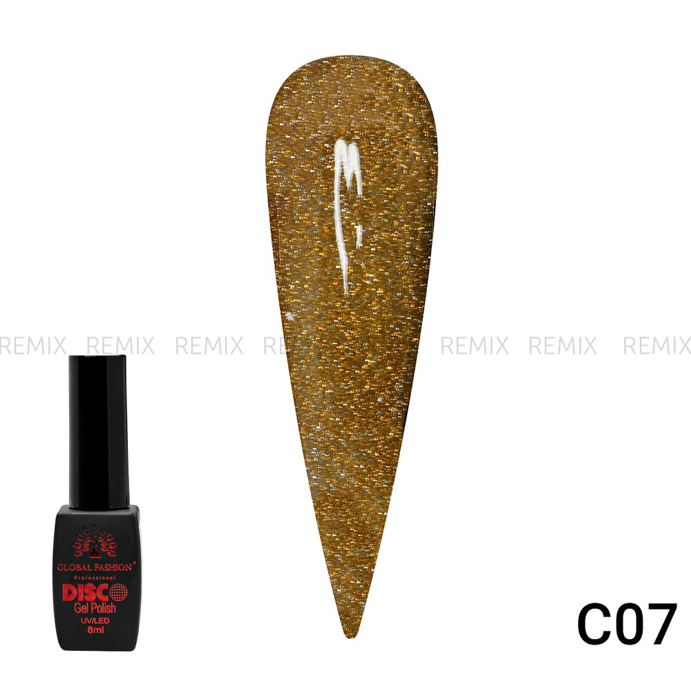 Гель лак Disco Gel Polish, Global Fashion, светоотражающий, 8 мл C07