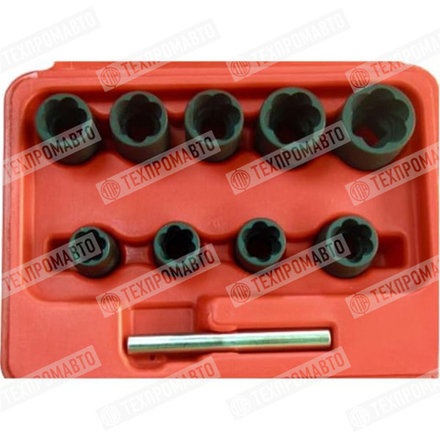 Набор головок для поврежденных гаек 10-19мм