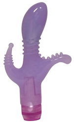 Фиолетовый вибратор для тройной стимуляции (Цвет: фиолетовый)