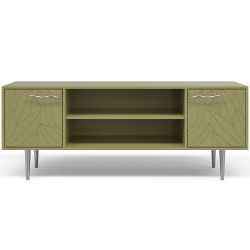 Тумба под ТВ Арт Колор leaves 155см Стайл Сильвер Зеленая олива