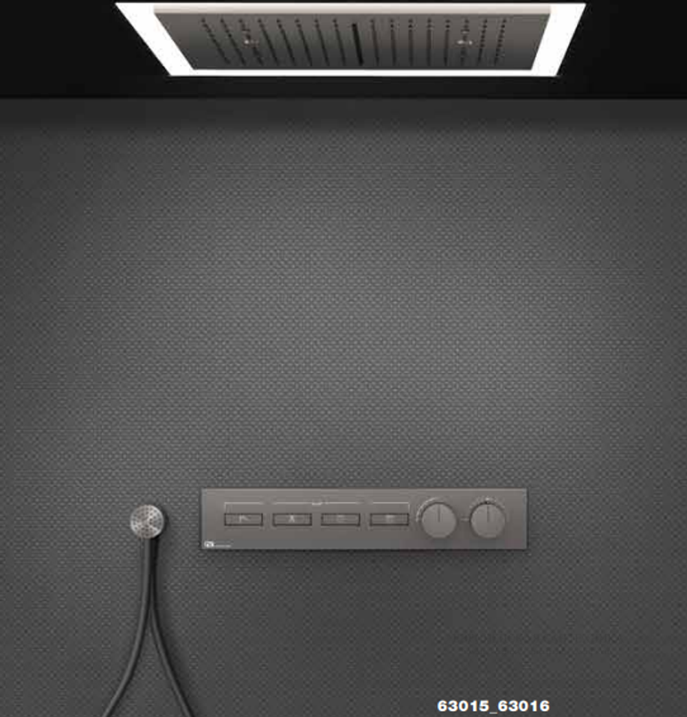 Термостат Gessi HI-FI, до 4-х функций одновременно, встраиваемый, 535хh100х47 мм, цвет Finox Brushed Nickel