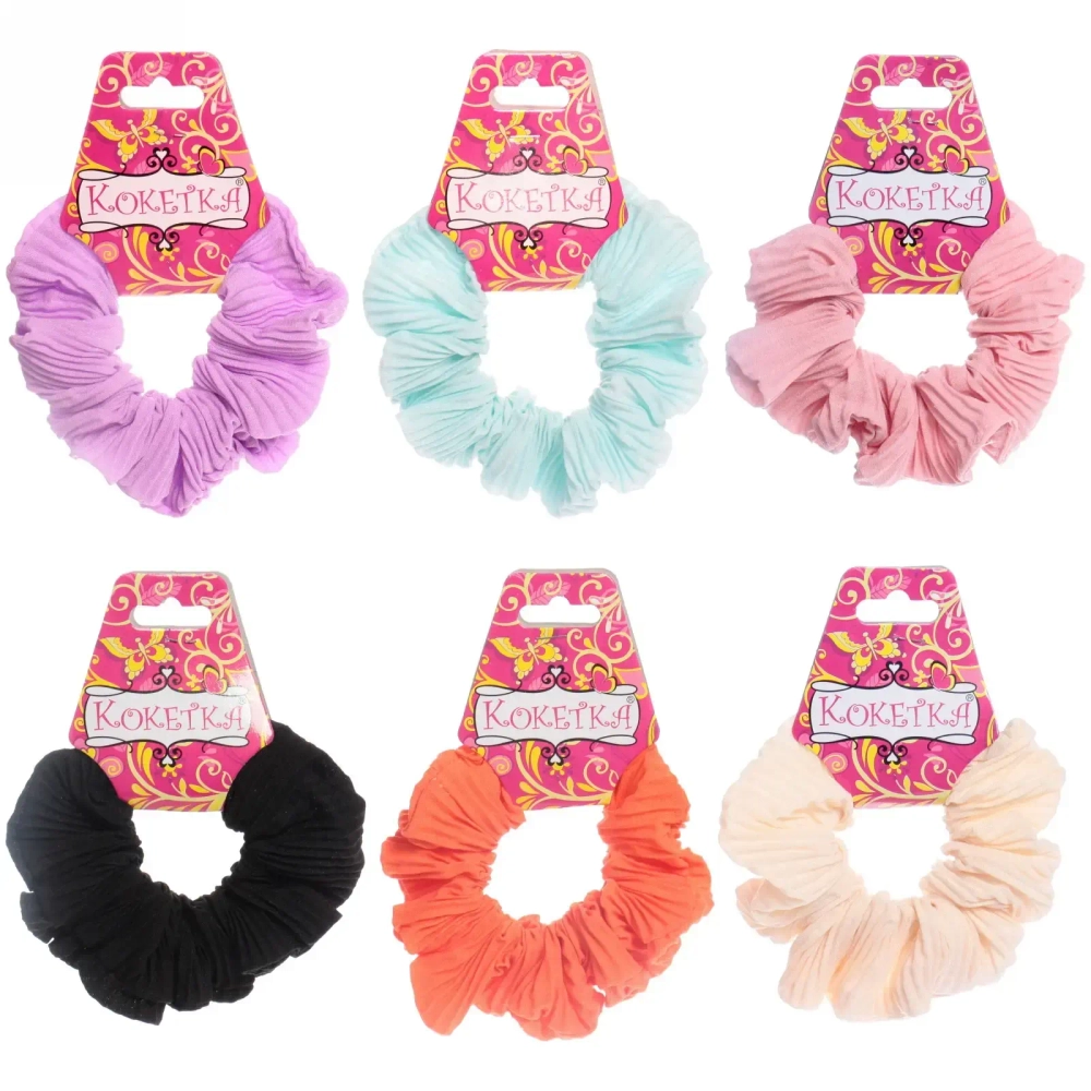 Резинка для волос «Collection School», гофре, микс 6 цветов, d-12см