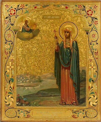 Антонина Никейская святая мученица. Деревянная икона на левкасе