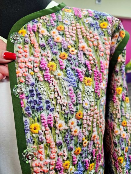 ИМИТАЦИЯ ЦВЕТОЧНОЙ ВЫШИВКИ #2, 100% хлопок Handmade Fabrics 5