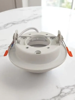 Встраиваемый, точечный потолочный светильник круг GX53, белый металл, комплект 5шт