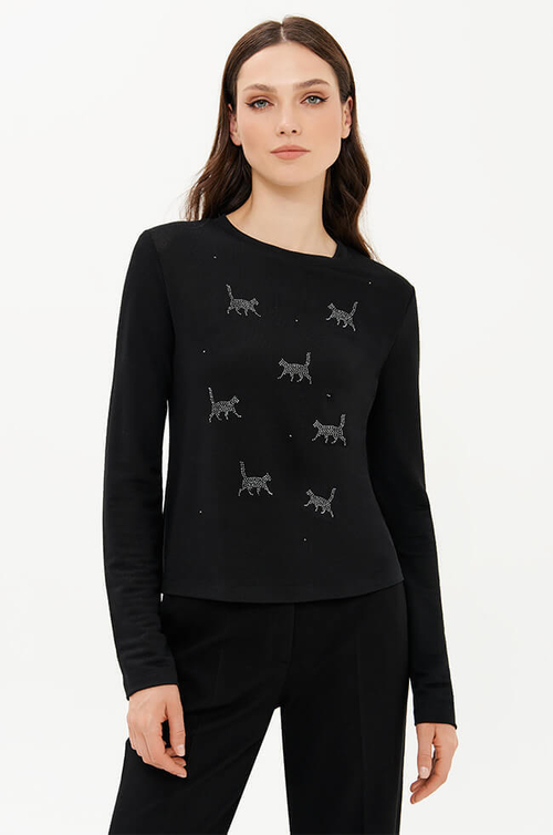 23390 Лонгслив женский (черный)