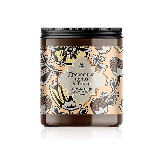 Ароматическая свеча ручной работы из кокосового воска «Древесные ноты & тонка»