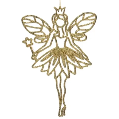 Подвески в блестках «Снежная фея» 14 см (набор 2шт), золото