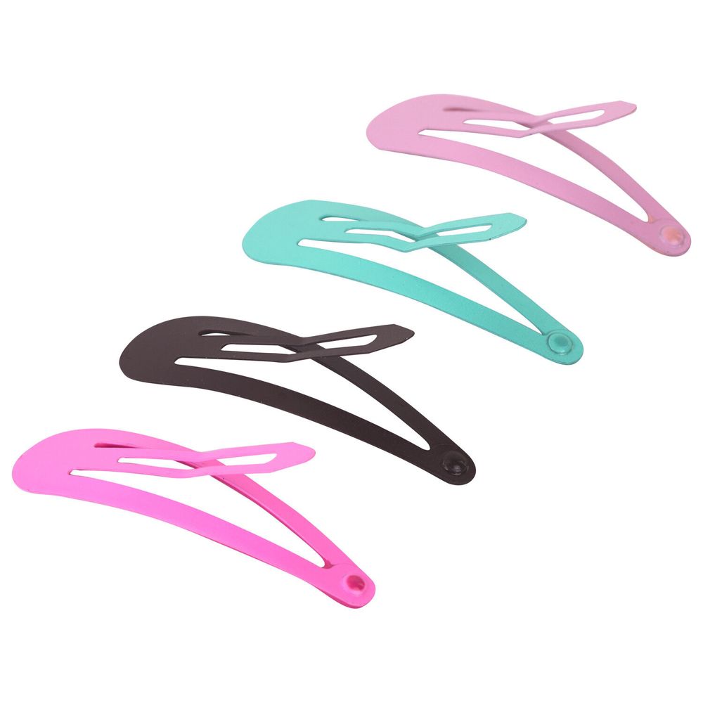 Заколки для волос НАБОР 8 шт., 5 см, клик-клак, soft touch, разные цвета, MONTE VITA, 457092