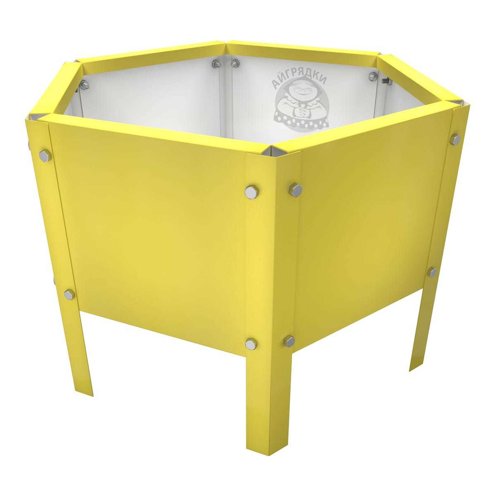 Клумба многоугольная оцинкованная с ножками 1 ярус RAL 1018 Цинково-жёлтый