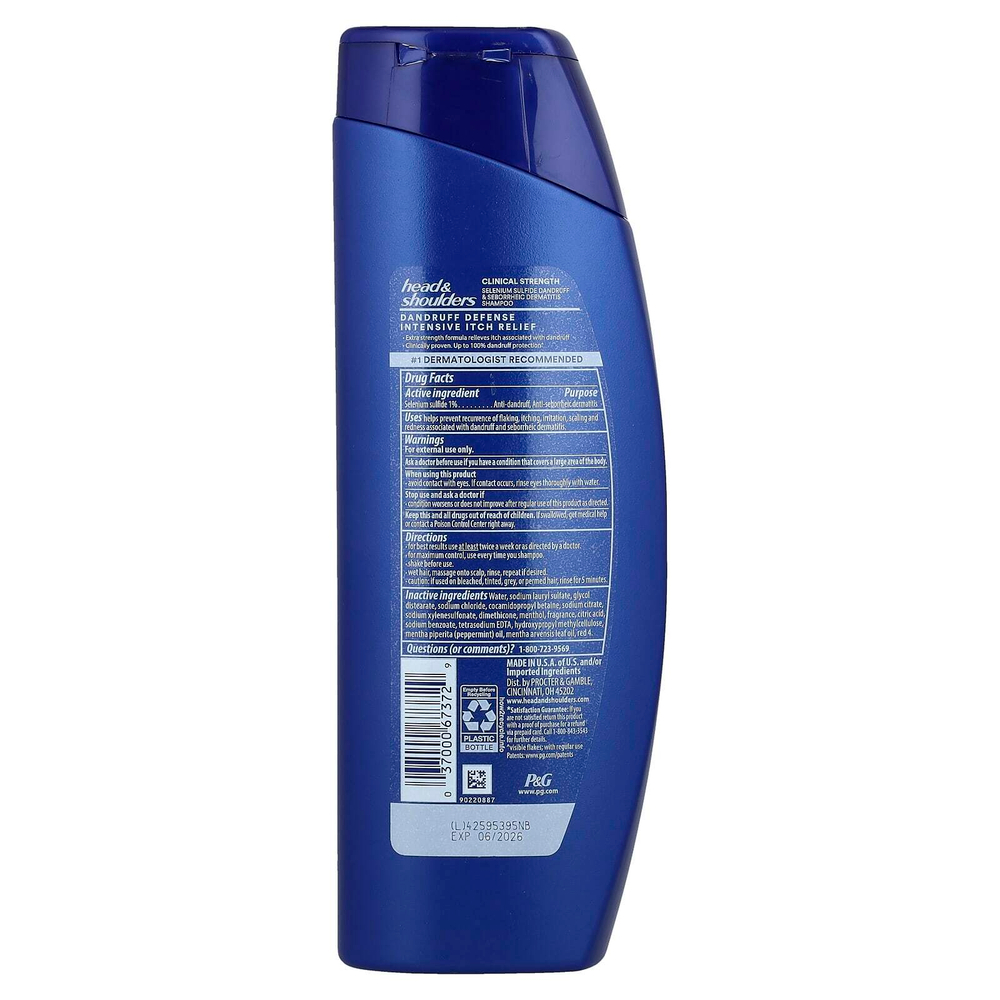 Head & Shoulders, Clinical Strength, шампунь от перхоти, интенсивное снятие зуда, 400 мл (13,5 жидк. унц.)