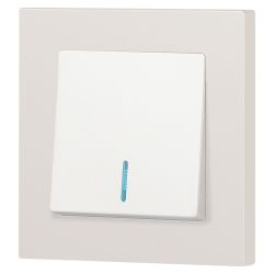 Выключатель Intro Accent 6-102-06 с подсветкой, 10А-250В, IP20, СУ, AL/CU, перламутр | Intro