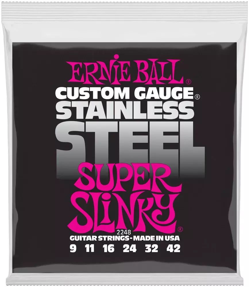 Ernie Ball 2248 струны для электро гитары Super (9-42) Stainless Steel.