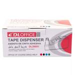 Диспенсер для скотча (клейкой ленты) настольный канцелярский, длина 10 см, DLOFFICE, офисный дозатор узкого маленького скотча (максимальной шириной 20 мм и намоткой 40 м)