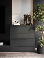 Комод SOHO для одежды, 4 ящика, цвет серый, габариты 80х90х40 см