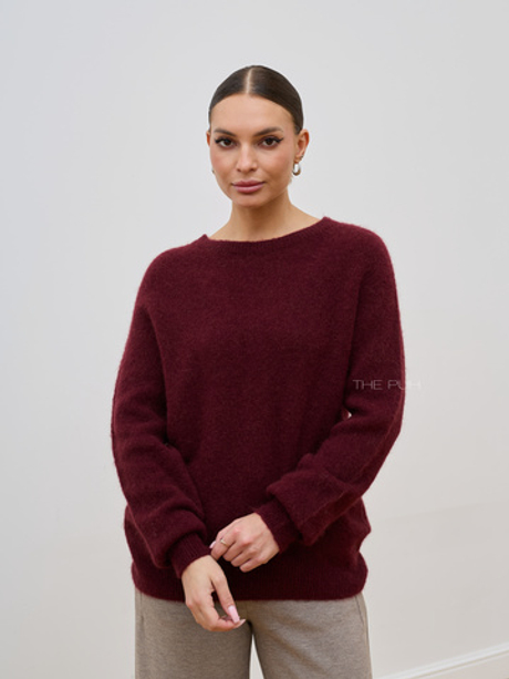 Бордовый джемпер из шерсти альпаки