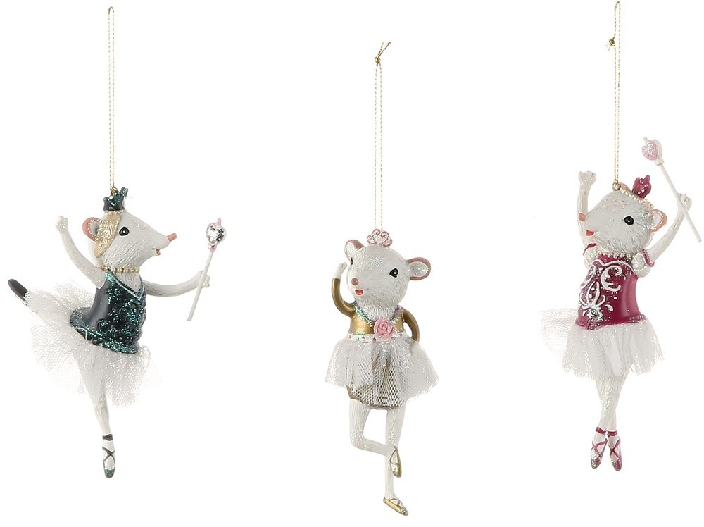 Подвеска 6.5х4х13см House of Seasons Мышь розовая/золото в ассортименте 3 вида