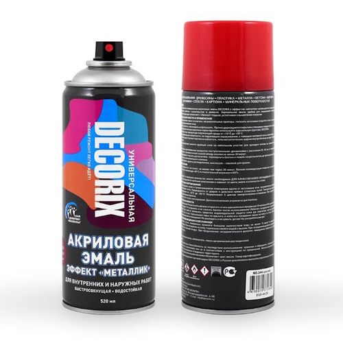 Эмаль аэроз. DECORIX акрил.  металлик красная 520мл  0103-44 DX