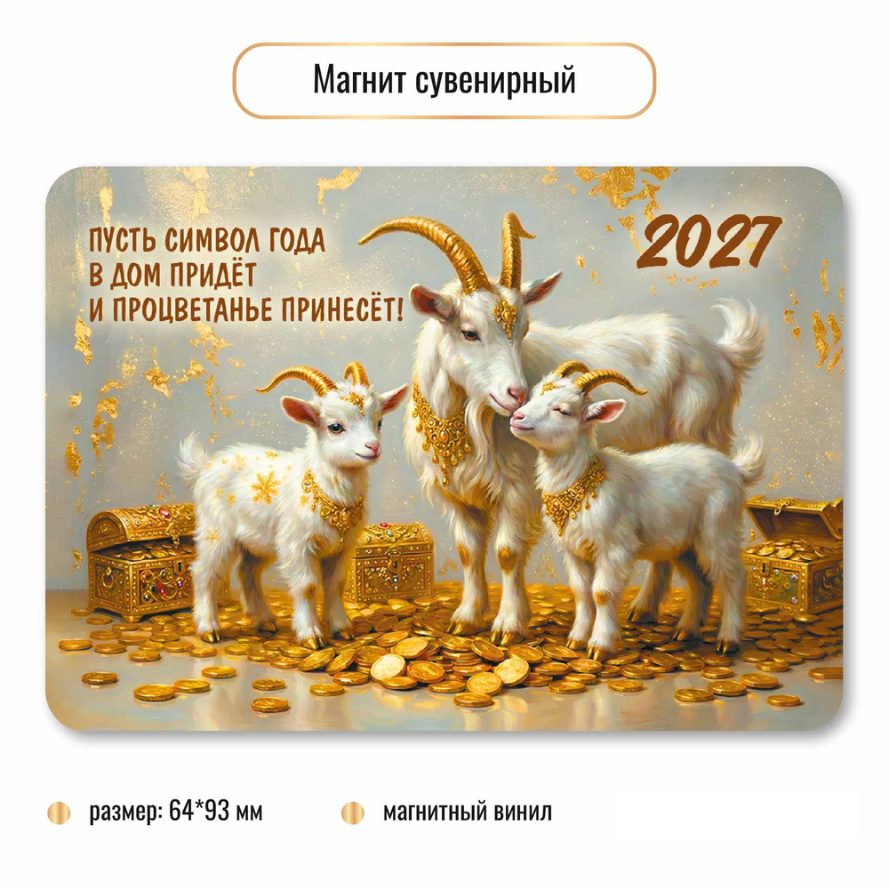 Магнит сувенирный 2027 символ года Процветание