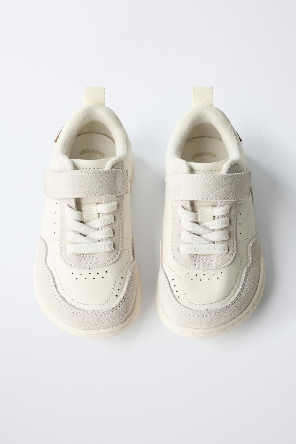 ZARA КОЖАНЫЕ КРОССОВКИ BAREFOOT, БЕЛЫЙ