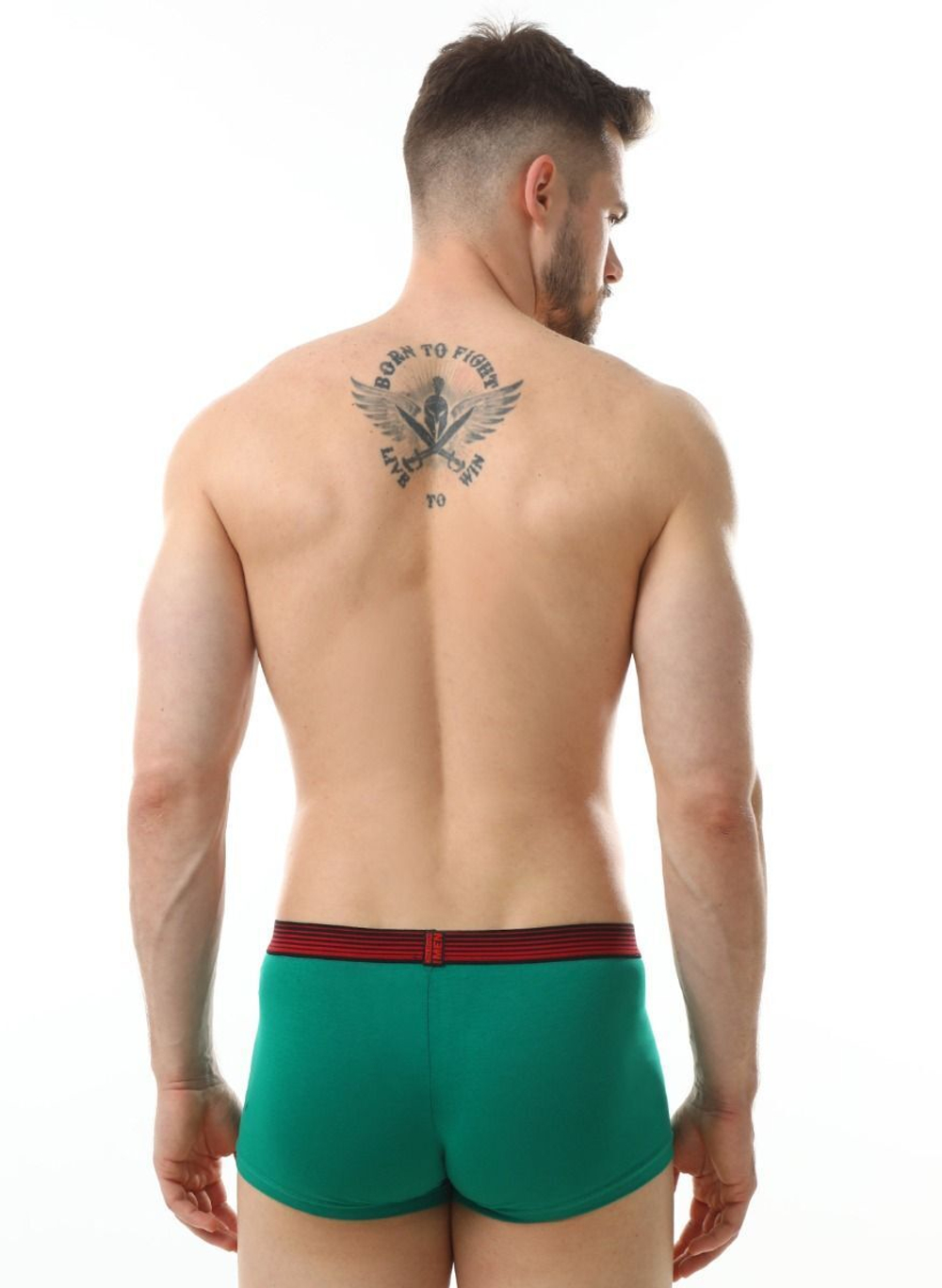 Мужские трусы-боксеры с контрастной тесьмой (Размер: L) (Цвет: красный)