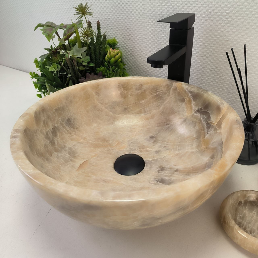Раковина из оникса Bowl Grey TinLip BO-62982 40*40*15 44