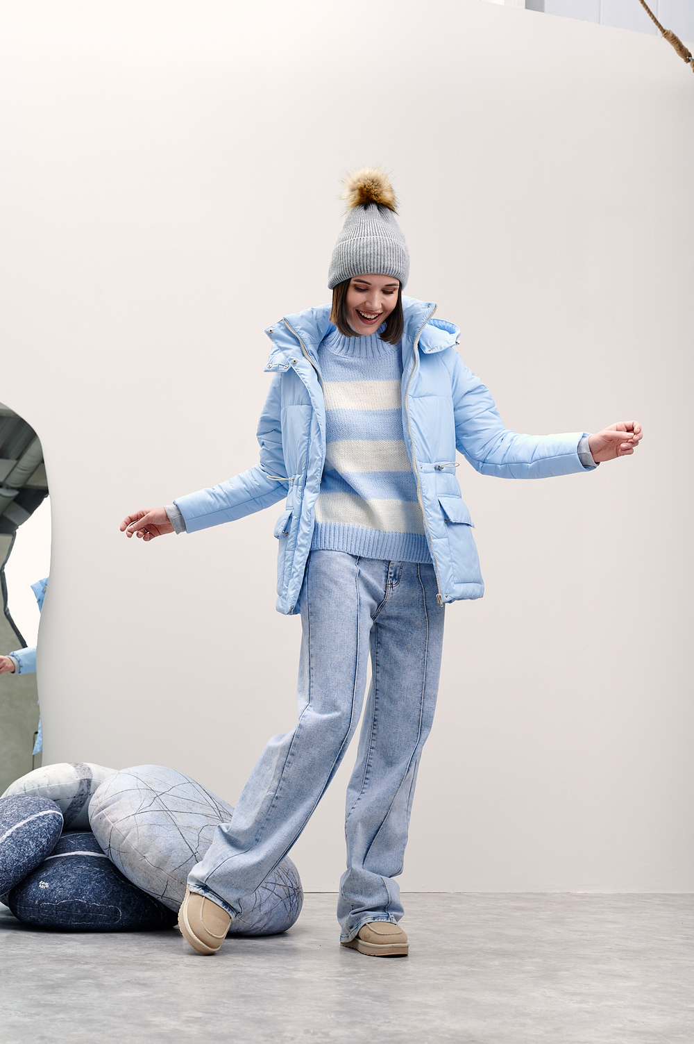 Куртка женская зимняя "Лео" голубой