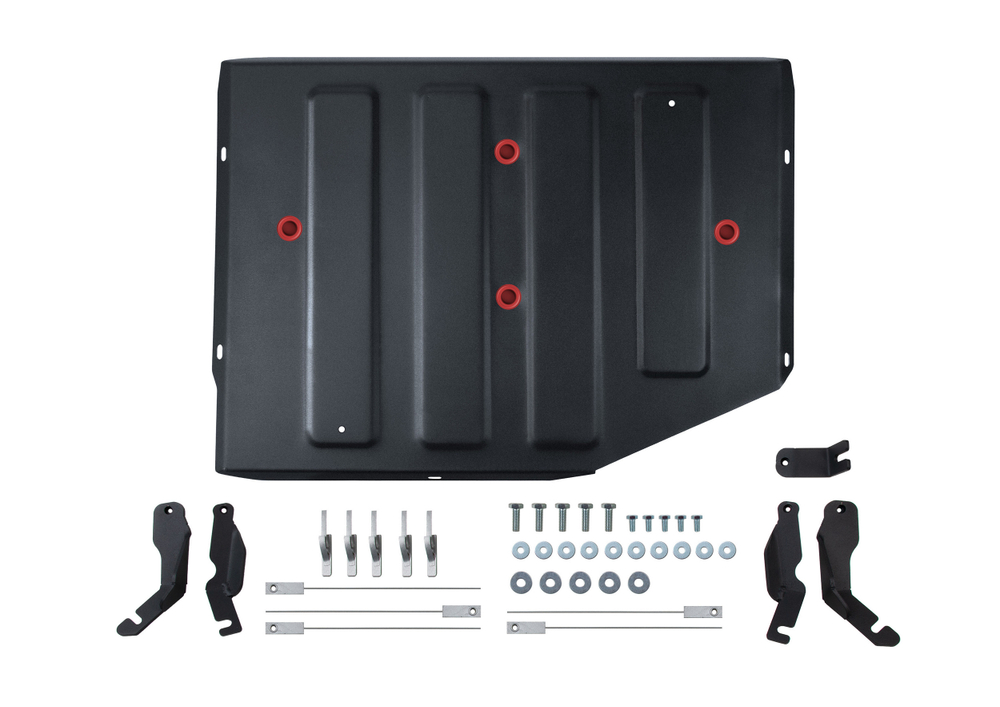 Защита батареи АвтоБроня для Tank 500 АКПП 4WD 2023-н.в., рынок РФ, сталь 1.8 мм, с крепежом, штампованная, 111.04808.1