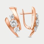 Серьги женские с фианитами из розового золота 585 пробы (арт. 012162-1102)