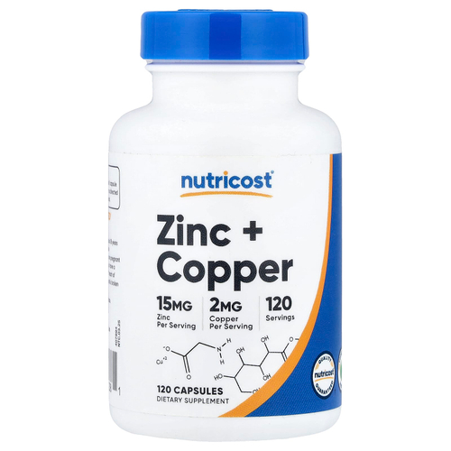 Nutricost, Цинк + медь`` 120 капсул