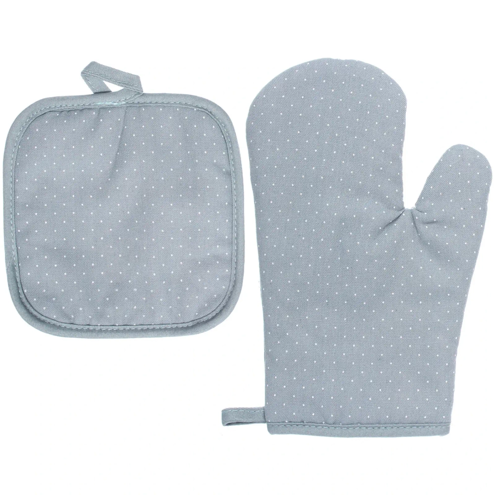 Прихватка в наборе с прихваткой-варежкой «IDEAL», цвет голубой, 25,5*17 см, 17*17 см