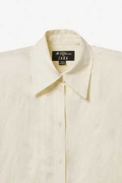 ZARA X WILLY CHAVARRIA ПЛАТЬЕ-РУБАШКА, ЭКРЮ