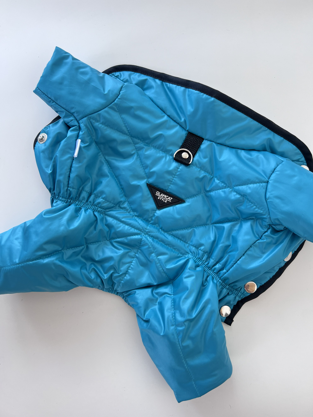 Демисезонный комбинезон с кнопками на животе (девочка) бирюзовый