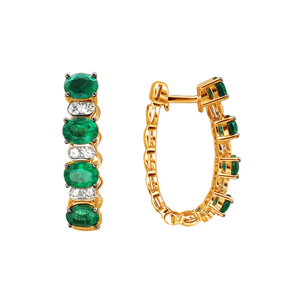 Серьги с бриллиантом  из красного золота JA-S-113042-3