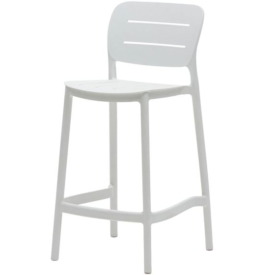 Пластиковый полубарный стул Morella 65 см белый | La Forma | Испания