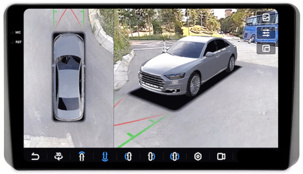 Магнитола для KIA Sportage 5 2021-2024+ (взамен ШГУ 8", рамка-накладка под кожу) - FarCar BX10-360-7570N монитор 10.36" 2K QLED на Android 13, 6Гб+128Гб, CarPlay, 4G SIM-слот, 4 камеры в комплекте