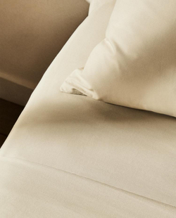 ZARA HOME (300 НИТЕЙ) ПРОСТЫНЯ ИЗ ПЕРКАЛЯ | ВЫСОТА 40 СМ, БЕЖЕВЫЙ