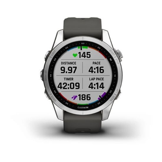 Часы Garmin Fenix 7S стальной, темносерый силикон 010-02539-01