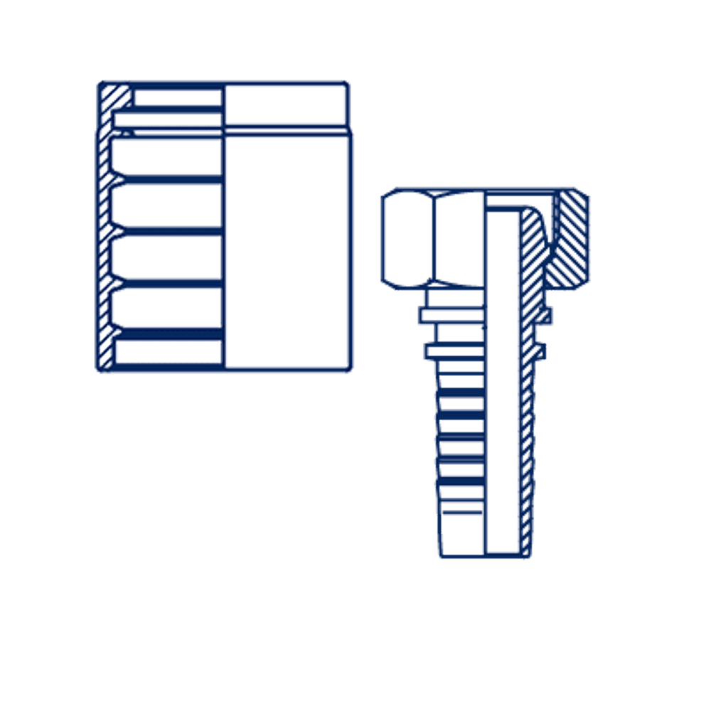 Фитинг DN 06 DK (Г) 16x1.5 (накидная гайка) + Муфта DN 06 1SN\2SN Комплект