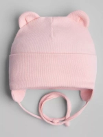 Шапка детская с ушками на завязках на осень