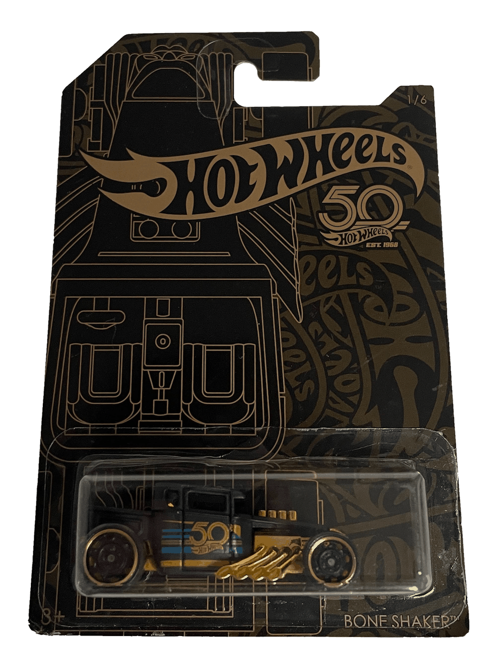 Hot Wheels 50th Anniversary Black & Gold Set 6/6 + Rare '67 Camaro Gold (2018)