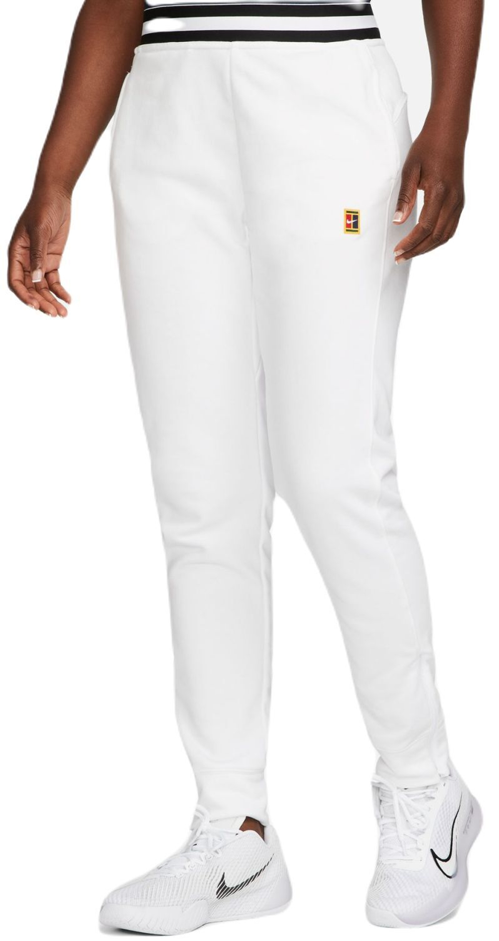 Женские теннисные брюки Nike Dri-Fit Heritage Core Fleece Pant - белый