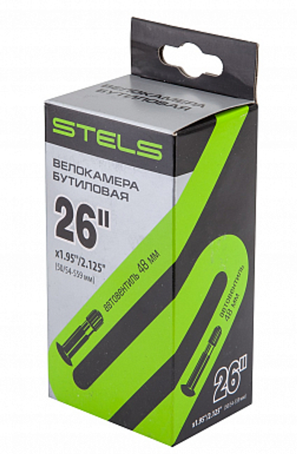 Велокамера STELS/CHAO YANG 26"x1.95"/2.125" автовентиль 48мм, в инд. упаковке